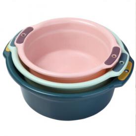 FOOJO(富居)洗脸盆 双耳盆学生宿舍洗衣盆洗菜盆加厚塑料盆大中小号3只装