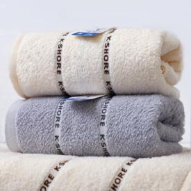 金号毛巾家纺 纯棉吸水A类情侣成人洗脸面巾 二条装 90克/条 棕/灰