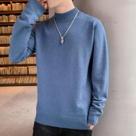 金盾（KIN DON）男士针织衫男简约圆领纯色宽松冬季加绒保暖套头打底毛衣男上衣...