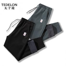 太子龙 TEDELON 保暖加绒长裤子男士休闲裤秋冬季加厚款带绒外穿加绒裤运动卫裤男装MF 2022 深灰 XL